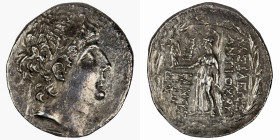 Antiochos VII. Euergetes. (138-129 BC) AR Tetradrachm. (31mm, 15,75g) Antioch. Obv: diademed head right. Rev: Athena standing left holding Nike.