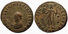 Licinius I. (321-323 AD). Follis. (18mm, 2,73g) Nicomedia. Obv: IMP C VAL LICIN LICINIVS P F AVG. laureate bust of Licinius holding scepter left. Rev:...