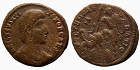 Constantinus II. (351-354 AD). Follis. (22mm, 4,22g) Antioch. Obv: D N CONSTANTIVS P F AVG. draped bust of Constantinus right. Rev: FEL TEMP REPARATIO...