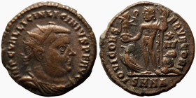 Licinius I. (321-323 AD). Follis. (19mm, 3,60g) Nicomedia. Obv: IMP C VAL LICIN LICINIVS P F AVG. cuirassed bust of Licinius right. Rev: IOVI CONSERVA...