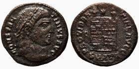 Constantinus I. (307-337 AD). Follis. (18mm, 2,64g) Alexandria. Obv: CONSTANTINVS AVG. laureate bust of Constantinus right. Rev: PROVIDENTIAE AVGG. Ca...