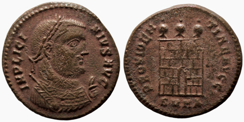 Licinius I. (321-323 AD). Follis. (19mm, 3,09g) Heraclea. Obv: IMP LICINIVS AVG....