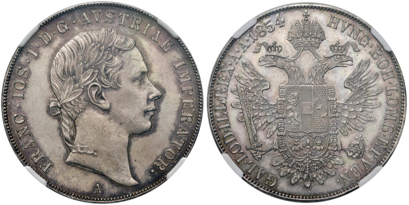 AUSTRIA Francesco Giuseppe (1848-1916) Tallero 1854 - KM 2243 AG In slab NGC MS ...