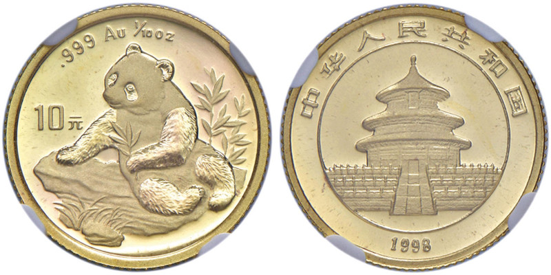 CINA Repubblica Popolare (1949-) 10 Yuan 1998 - KM 1127; PAN-306A AU (g. 3,11) R...