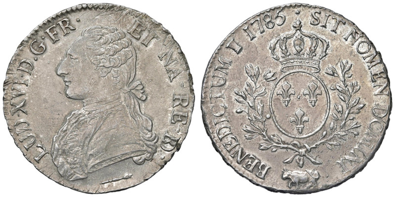 FRANCIA Luigi XVI (1774-1793) Ecu 1785 Pau - Gad 356a AG (g 29,26) Fondi lucenti...