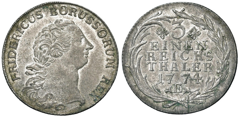 GERMANIA Brandeburgo - Prussia Federico II (1740-1786) Terzo di tallero 1774 E K...