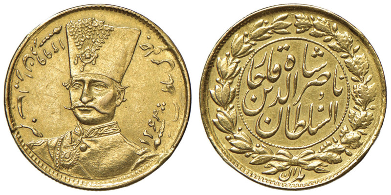 IRAN Naser al-Din Shah (1848-1896) Toman 1299 (1882) - KM 933; Fr. 62 AU (g 2,84...