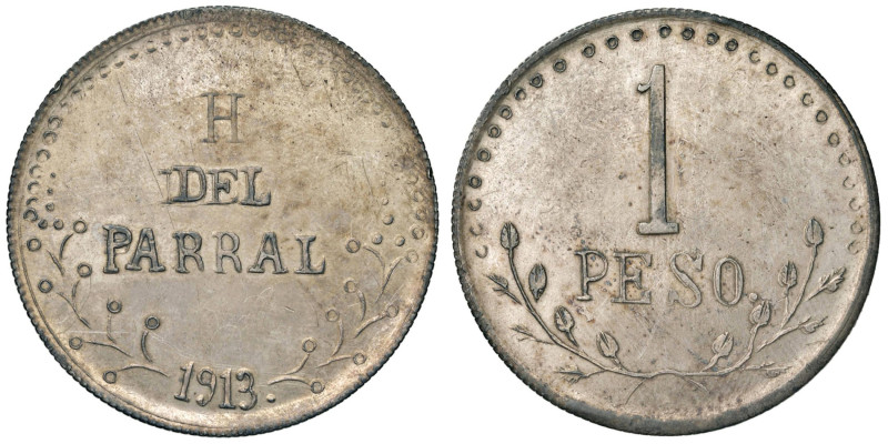 MESSICO Chihuahua Peso 1915 - KM 611 AG (g 26,61) R Minimi segnetti di contatto....