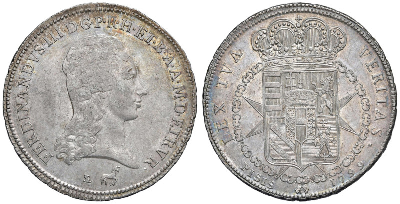 FIRENZE Ferdinando III (1790-1801) Francescone 1799 - MIR 405/8 AG (g 27,20) Seg...