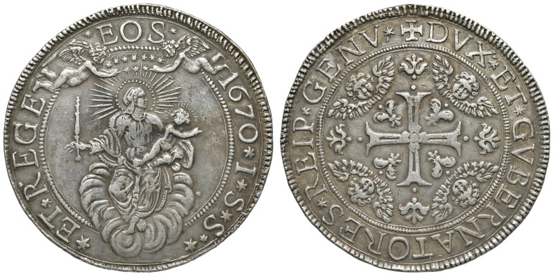 GENOVA Dogi biennali (1528-1797) Doppio scudo 1670 sigla I S S - MIR 290/14 AG (...