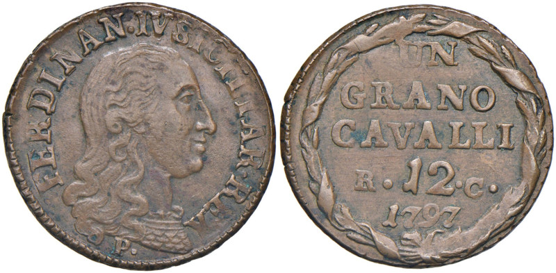 NAPOLI Ferdinando IV (1759-1816) Grano da 12 Cavalli 1797 lettere grandi - Nomis...