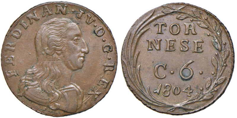 NAPOLI Ferdinando IV (1759-1816) 6 Cavalli 1804 - Nomisma 670 CU (g 3,56) RR
qF...