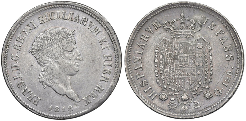 NAPOLI Ferdinando I (1816-1825) Piastra 1818 - Nomisma 789 AG (g 27,47) Con cart...