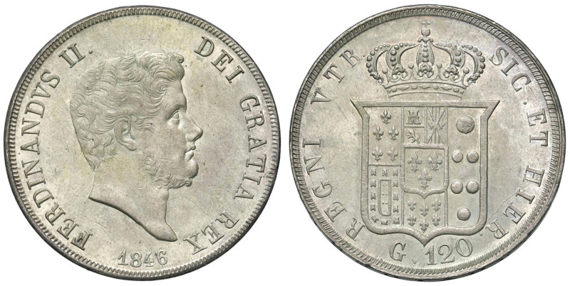 NAPOLI Ferdinando II (1830-1859) Piastra 1846 - Nomisma 951 AG (g 27,51) Ottima ...