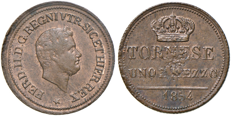 NAPOLI Ferdinando II (1830-1859) Tornese e mezzo 1854 - Nomisma 1230 CU (g 4,82)...