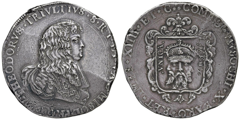 RETEGNO Antonio Trivulzio (1676-1678) Doppio filippo 1676 - MIR 899/1 AG (g 55,6...