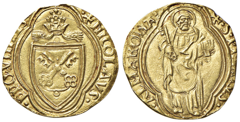 Niccolò V (1447-1455) Ducato - Munt. 4 AU (g 3,52)R
qFDC/FDC