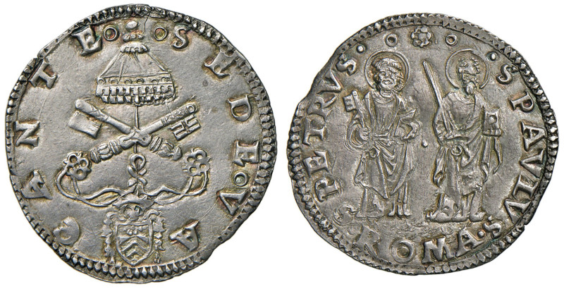 Sede Vacante (1521-1522) Giulio - Munt. 4 AG (g. 3,70) RRR Moneta di altissima q...