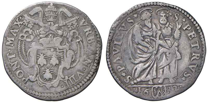 Urbano VIII (1623-1644) Giulio 1632 A. VIII - Munt. 102 AG (g 2,99) RR
qBB