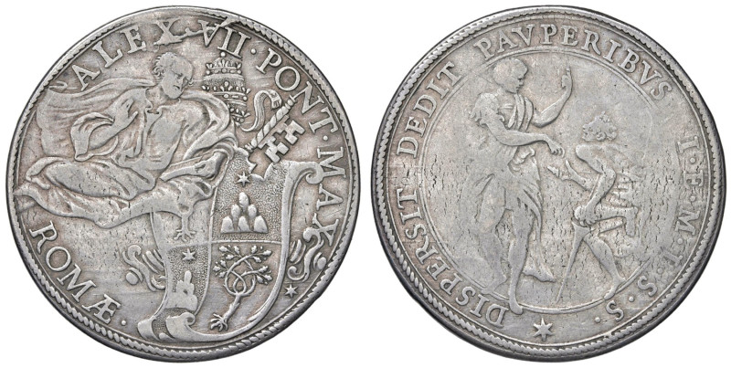 Alessandro VII (1655-1667) Piastra - Munt. 7 AG (g 31,48) RR
BB