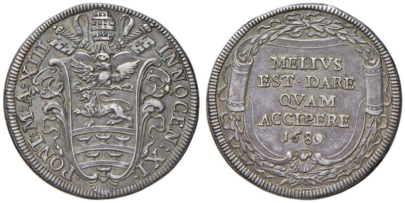 Innocenzo XI (1676-1689) Testone 1689 A. XIII - Munt. 116 AG (g 9,13)
BB-SPL