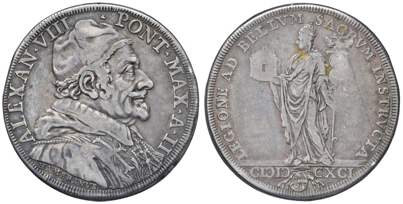 Alessandro VIII (1689-1691) Piastra 1691 A. II - Munt. 12 AG (g 31,47) R
MB-BB