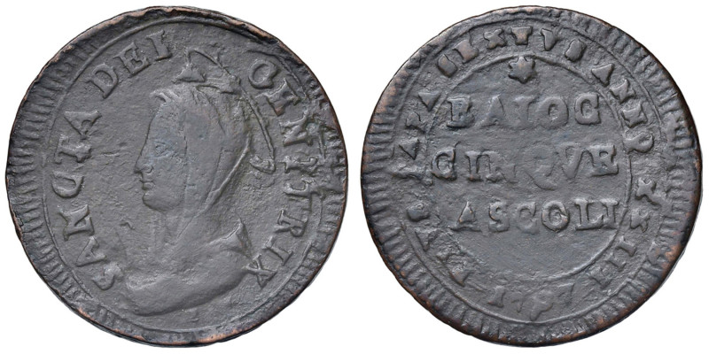 Pio VI (1775-1799) Ascoli - Madonnina 1797 A. XXIII - Munt. 151 CU (g 16,61) RR...