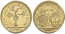 Pio VI (1775-1799) Bologna - Doppia 1778 - Munt. 175 AU (g 5,46) R Minima schiacciatura marginale ma comunque eccellente esemplare
SPL-FDC