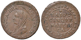 Pio VI (1775-1799) Matelica - Madonnina 1797 Anno XXIII - Munt. 372 CU (g 17,76) RRR Ottimo esemplare per la tipologia.
qSPL