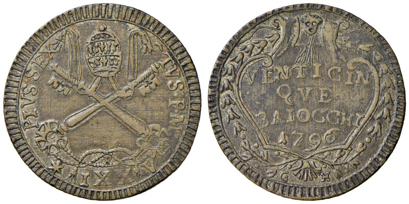 Repubblica romana (1798-1799) 25 Baiocchi 1796 A. XXI - Bruni 68 CU (g 7,39) RR ...