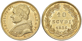 Gregorio XVI (1831-1846) 10 Scudi 1836 A. VI - Nomisma 353 AU (g 17,34)
SPL/SPL+