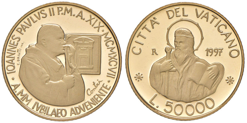 Giovanni Paolo II (1978-2005) 50.000 lire 1997 - KM 288 AU In astuccio originale...