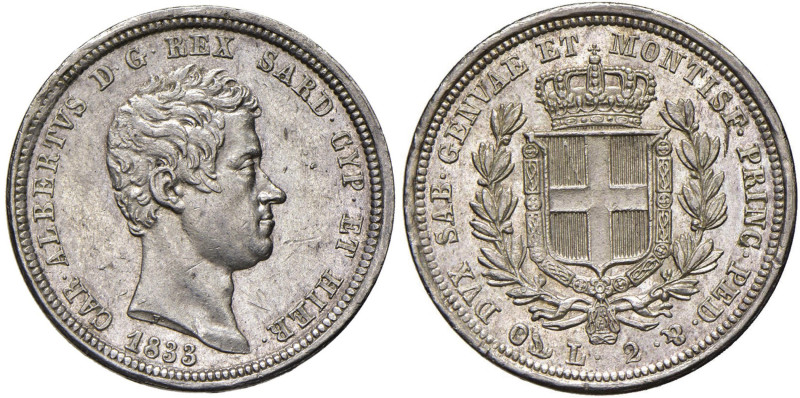 Carlo Alberto (1831-1849) 2 Lire 1833 G - Nomisma 705 AG RR
SPL+