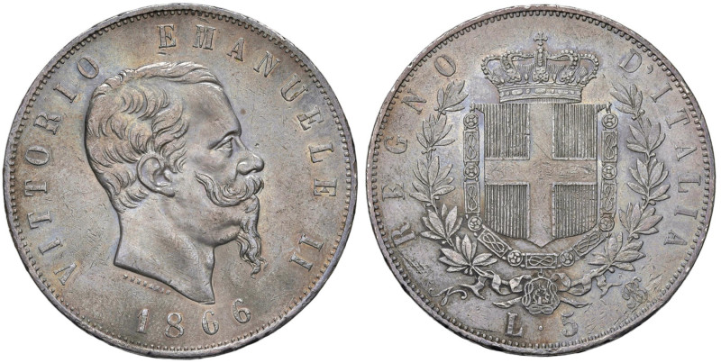 Vittorio Emanuele II (1861-1878) 5 Lire 1866 N - Nomisma 884 RRRR Segnetti da co...