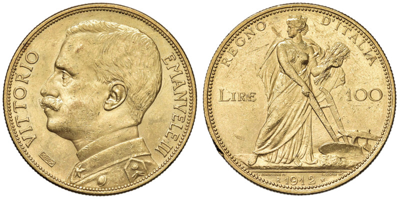 Vittorio Emanuele III (1900-1946) 100 Lire 1912 - Nomisma 1048 AU RR Segnetti e ...