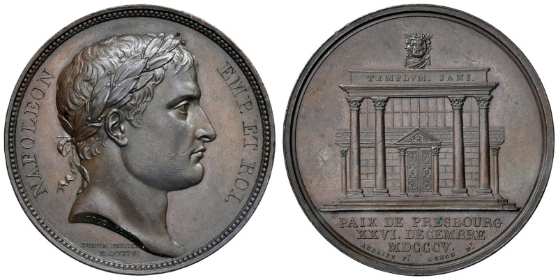 Napoleone I Imperatore e Re (1769-1821) Medaglia 1805 Pace di Presburgo. Opus: A...