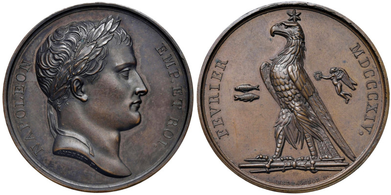 Napoleone I Imperatore e Re (1769-1821) Medaglia 1814 Campagna della Marna e del...