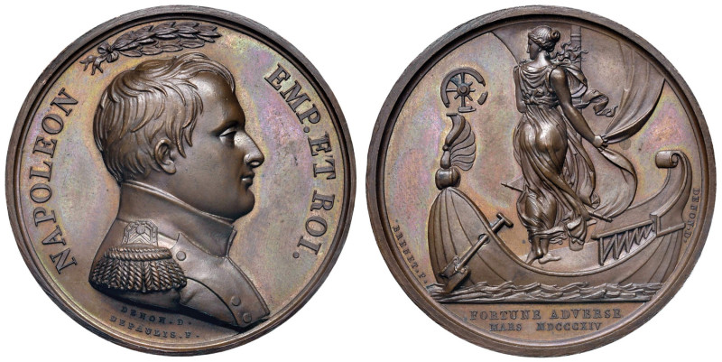 Napoleone I Imperatore e Re (1769-1821) Medaglia 1814 Resa di Parigi agli alleat...