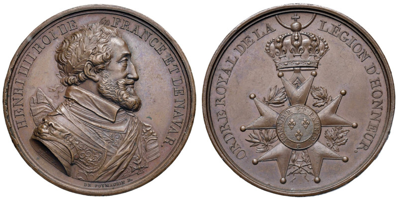 Enrico IV Di Francia e Navarra, sotto Luigi XVI. Medaglia 1814 Ordine Reale dell...