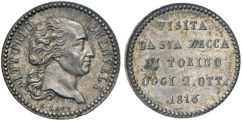 MEDAGLIE DEI SAVOIA Vittorio Emanuele I (1802-1821) Medaglia 1816 per la visita ...