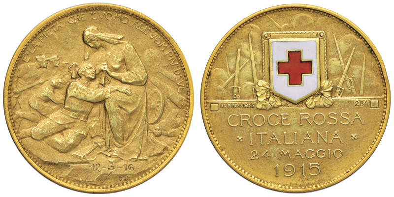 MONETE / MEDAGLIE DELLA CROCE ROSSA Medaglia (50 Lire) 1915 III Emissione (n. 28...