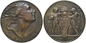 Cinquantesimo Anniversario della Banca del Friuli (1873-1923). Medaglia coniata, realizzata nel 1923 a ricordo della fondazione della Banca del Friuli...