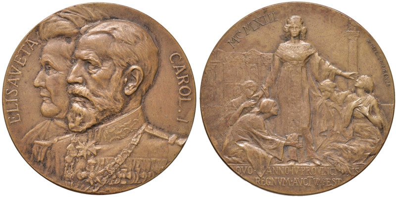 ROMANIA Carol I (1866-1914) Medaglia 1913 - Opus: Nelli (Firenze) AE (g 24,59 - ...
