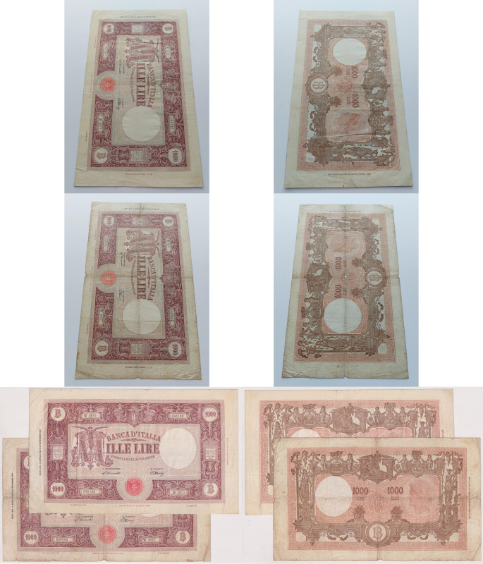 Banca d' Italia - 1000 Lire Grande "M" (Medusa) - 14/04/1948 lotto di 2 banconot...