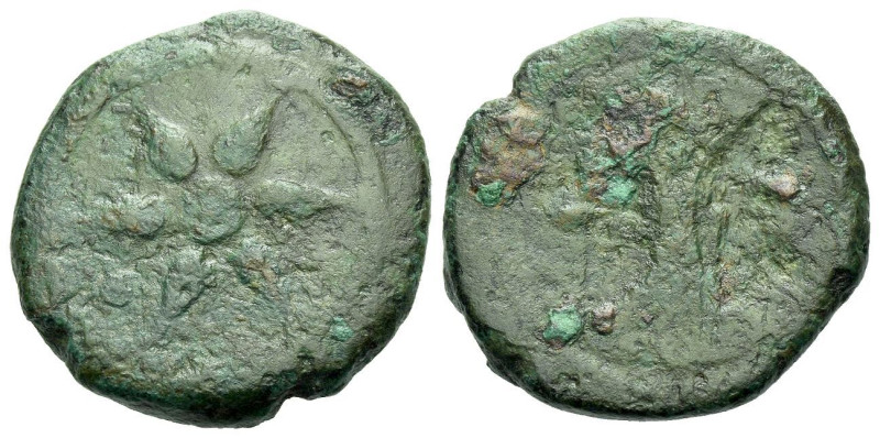 Etruria, Uncertain mint Uncia III century BC, Æ 21.00 mm., 6.88 g.
Wheel of six...