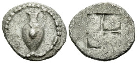 Macedonia, Terone Tetrobol circa 490-480 - Ex Leu Numismatik e-sale 1, 2017, 240. From a German collection, assembled since the 1960s.