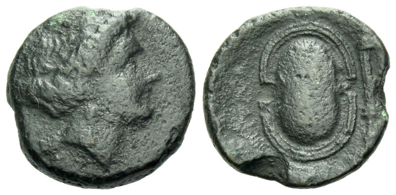 Attica, Salamis Dichalkon IV century BC, Æ 15.00 mm., 2.95 g.
Head of Salamis r...