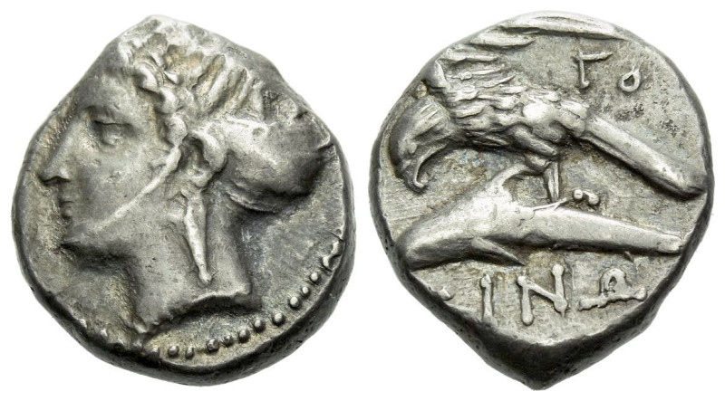 Paphlagonia, Sinope Drachm circa 330-300, AR 17.00 mm., 6.03 g.
Head of the nym...