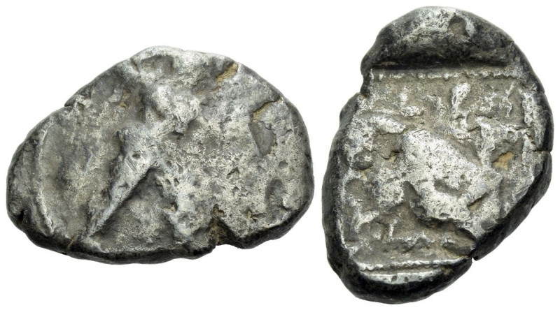 Cyprus, Citium Stater circa 449-425, AR 26.00 mm., 10.93 g.
Heracles in fightin...