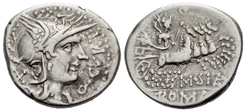 Q. Curtius and M. Silanus. Denarius 116 or 115, AR 19.70 mm., 3.83 g.
Q·CVRT He...